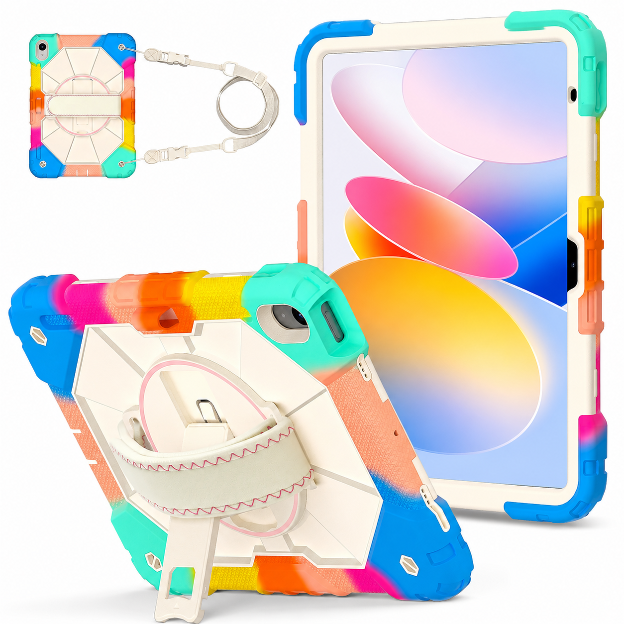RhinoGuard Sentinel 360 Rugged iPad Case with Kickstand & Hand Strap