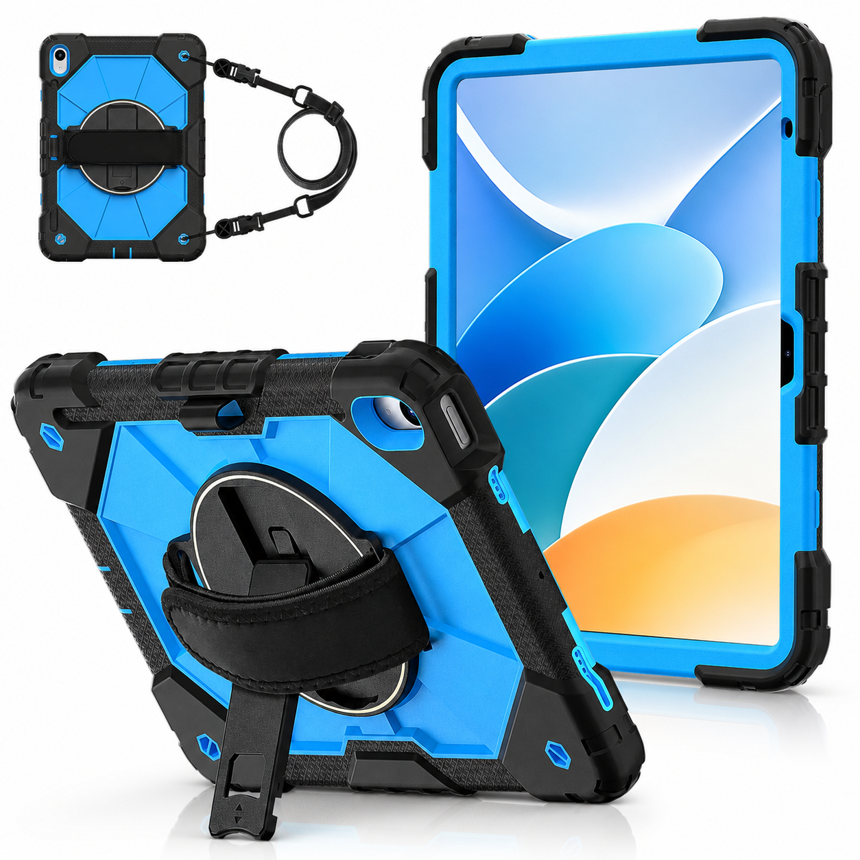 RhinoGuard Sentinel 360 Rugged iPad Case with Kickstand & Hand Strap