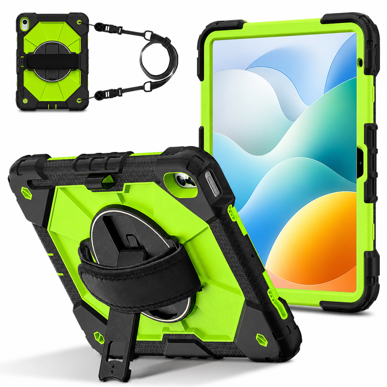 RhinoGuard Sentinel 360 Rugged iPad Case with Kickstand & Hand Strap