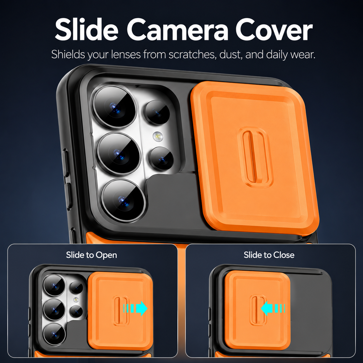 ArmorSlide Pro Magnetic Ring Case for Samsung Galaxy S26 S25 S24 Ultra with Camera Cover Kickstand