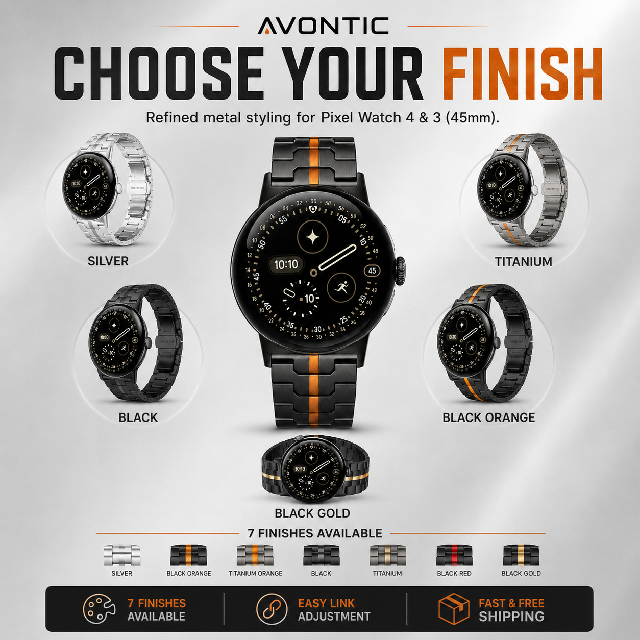 SteelGuard Elite Band for Pixel Watch 4 & 3 (45mm)