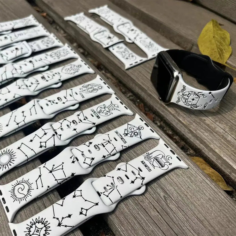 Constellation Silicone Band for Apple Watch Ultra 2 49mm Series 7 8 9 41mm 45mm Soft Sports Strap Iwatch 6 5 4 Se 40mm 44mm 42mm Avontic