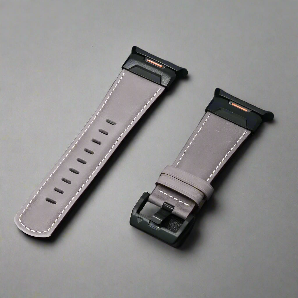 Crazy Horse Leather Strap for Samsung Galaxy Band Ultra 47mm Aluminum Alloy Case+bracelet for Galaxy Ultra Watchband Accessories Avontic