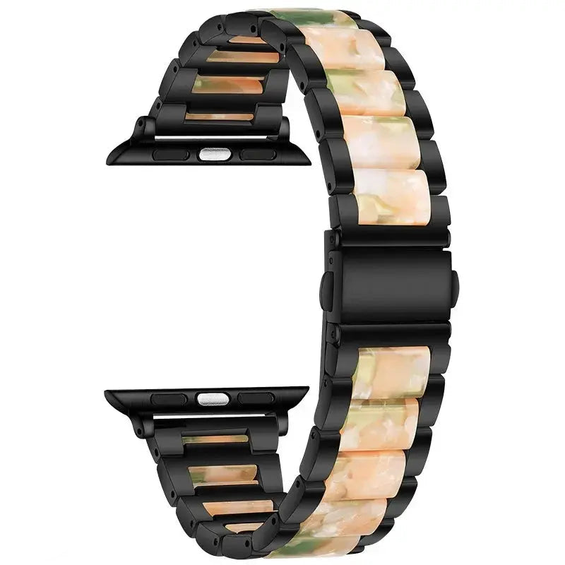 EleganceFitResin & Stainless Steel Band for Apple Watch Series 11, Ultra 3, 10, 9, 8, 7, 6, SE (42mm–49mm)