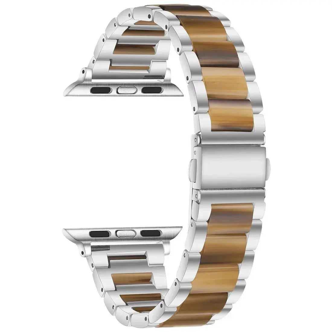 EleganceFitResin & Stainless Steel Band for Apple Watch Series 11, Ultra 3, 10, 9, 8, 7, 6, SE (42mm–49mm)