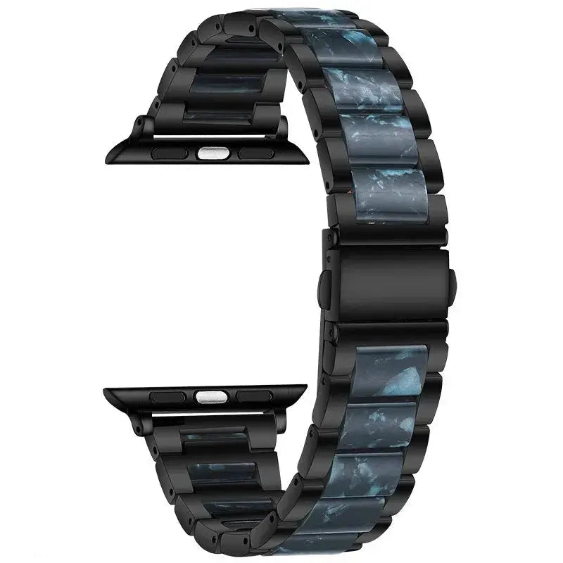 EleganceFitResin & Stainless Steel Band for Apple Watch Series 11, Ultra 3, 10, 9, 8, 7, 6, SE (42mm–49mm)