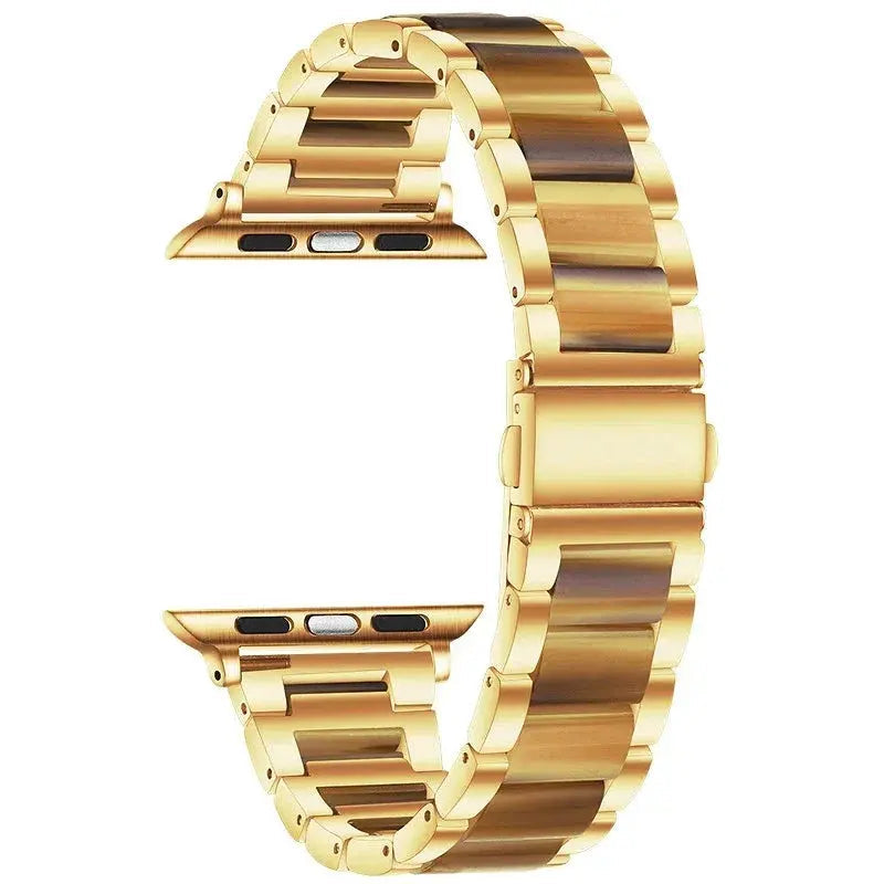 EleganceFitResin & Stainless Steel Band for Apple Watch Series 11, Ultra 3, 10, 9, 8, 7, 6, SE (42mm–49mm)
