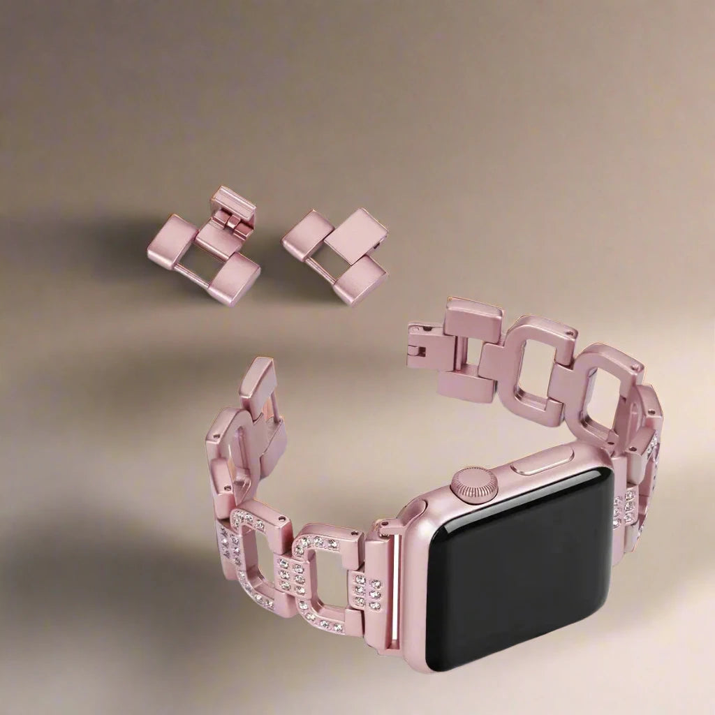 Diamond Strap For Apple Watch Series 10 9 8 7 Stainless Steel Band For iWatch Ultra 2 49mm 41mm 45mm 46mm 42mm 40 44mm Bracelet Avontic