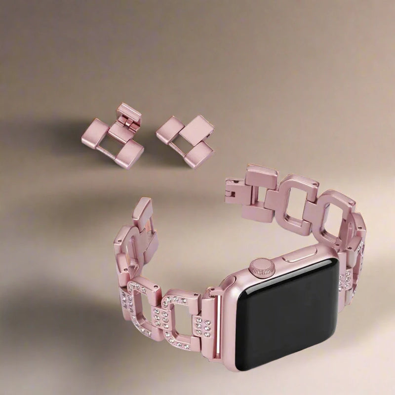 Diamond Strap For Apple Watch Series 10 9 8 7 Stainless Steel Band For iWatch Ultra 2 49mm 41mm 45mm 46mm 42mm 40 44mm Bracelet Avontic