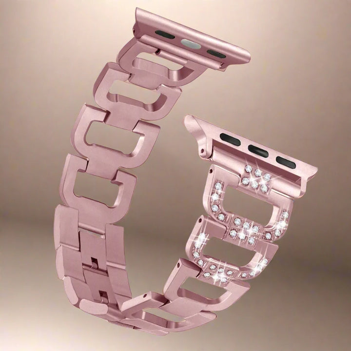 GlamourLink Diamond Stainless Steel Band for Apple Watch Series 12 (42/46mm) & Ultra 4 (49mm)