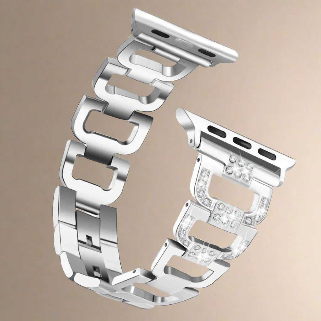 GlamourLink Diamond Stainless Steel Band for Apple Watch Series 10 9 & Ultra 1 2 – Luxury Women's Bracelet — product view 6