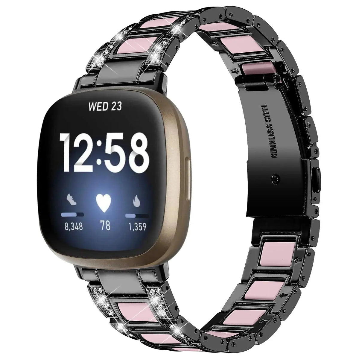 DiamondFlex Stainless Steel Band for Fitbit Versa 3/4 and Sense 1/2 - Avontic