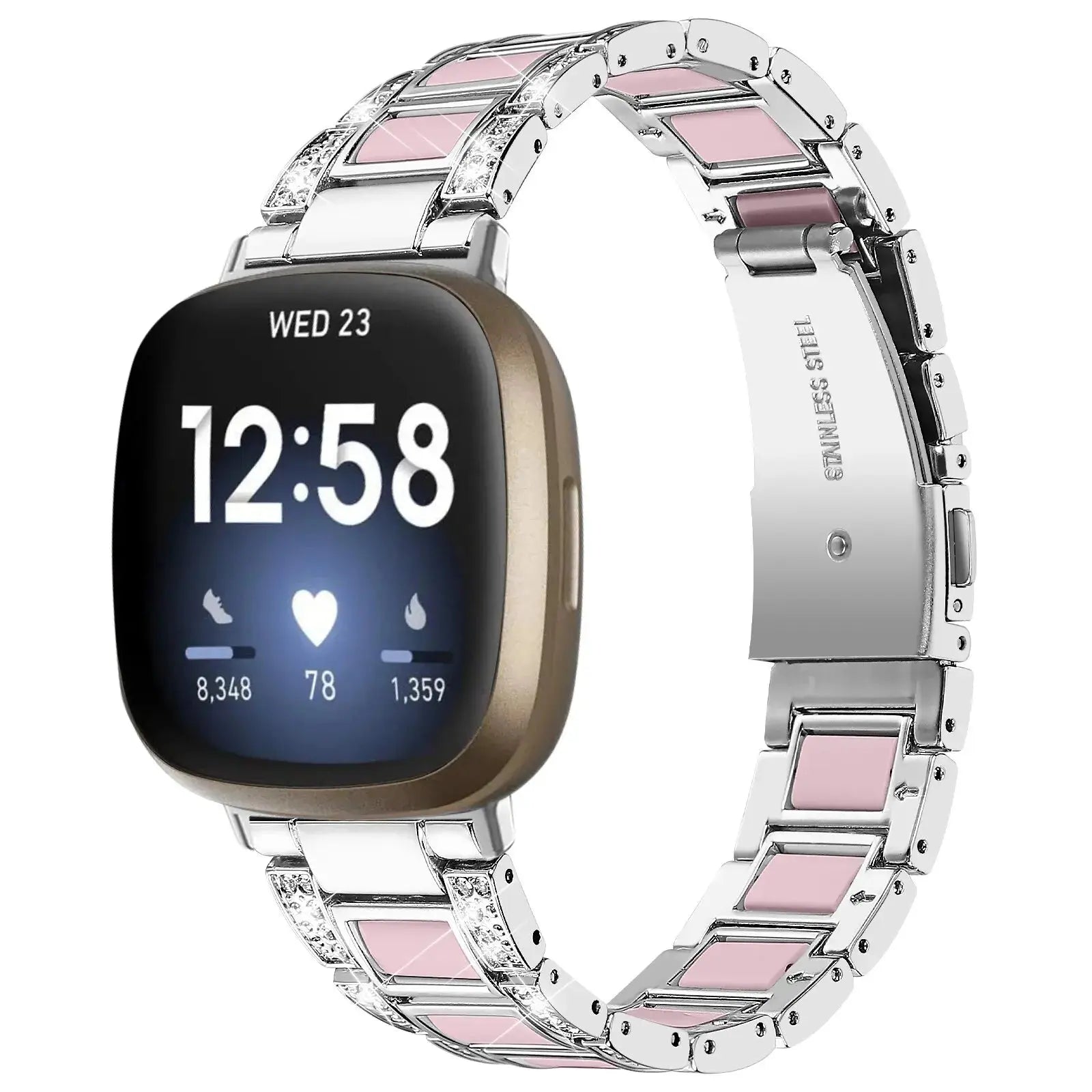 DiamondFlex Stainless Steel Band for Fitbit Versa 3/4 and Sense 1/2 - Avontic