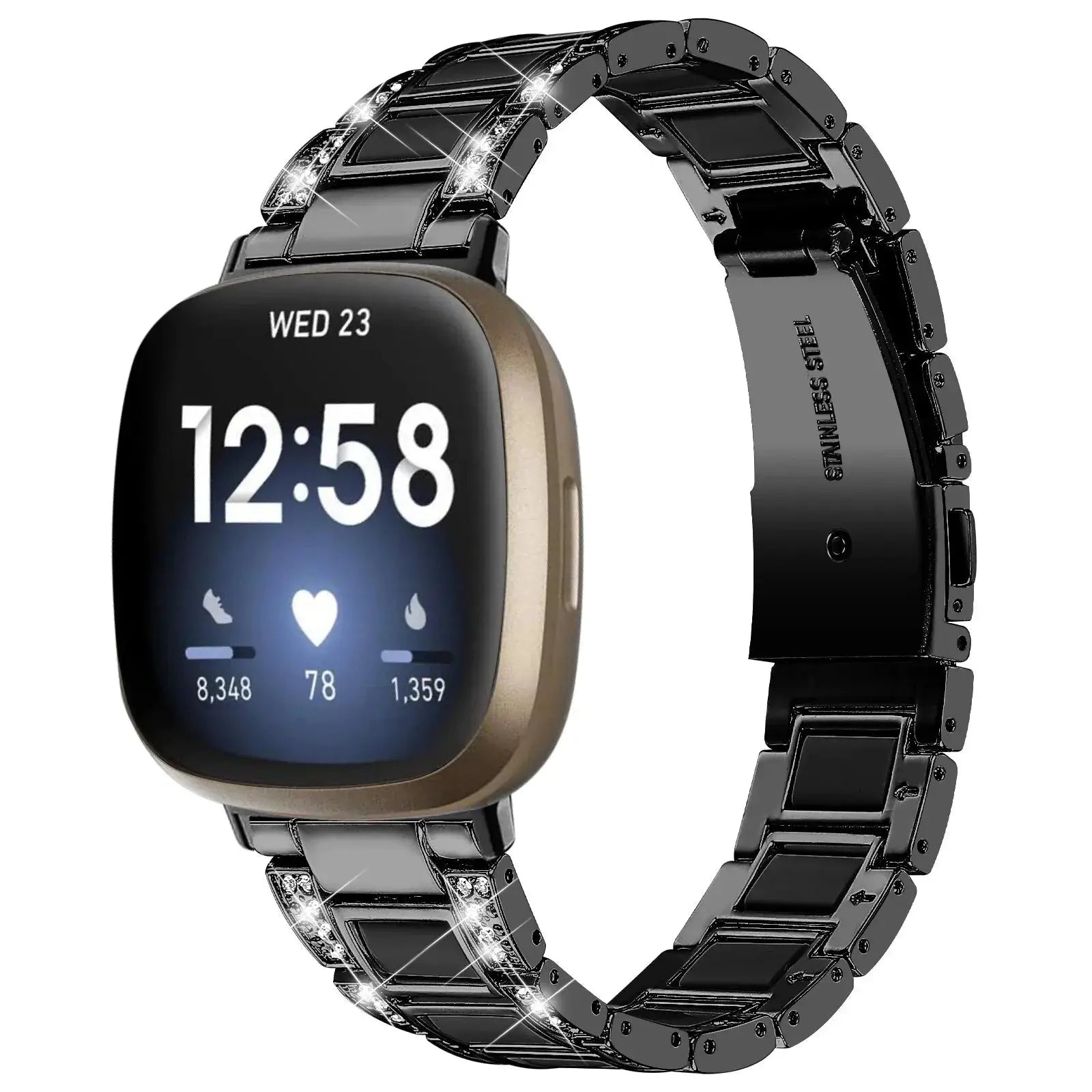 DiamondFlex Stainless Steel Band for Fitbit Versa 3/4 and Sense 1/2 - Avontic