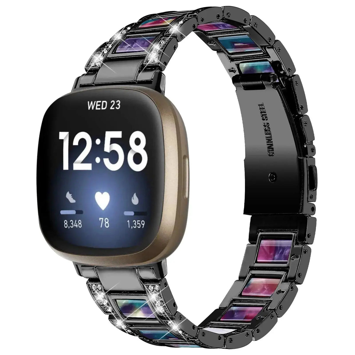 DiamondFlex Stainless Steel Band for Fitbit Versa 3/4 and Sense 1/2 - Avontic