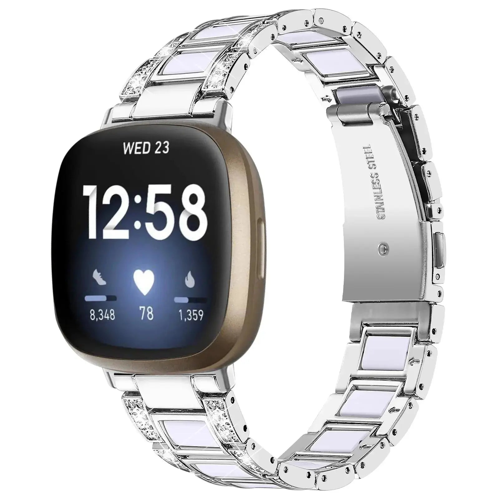 DiamondFlex Stainless Steel Band for Fitbit Versa 3/4 and Sense 1/2 - Avontic