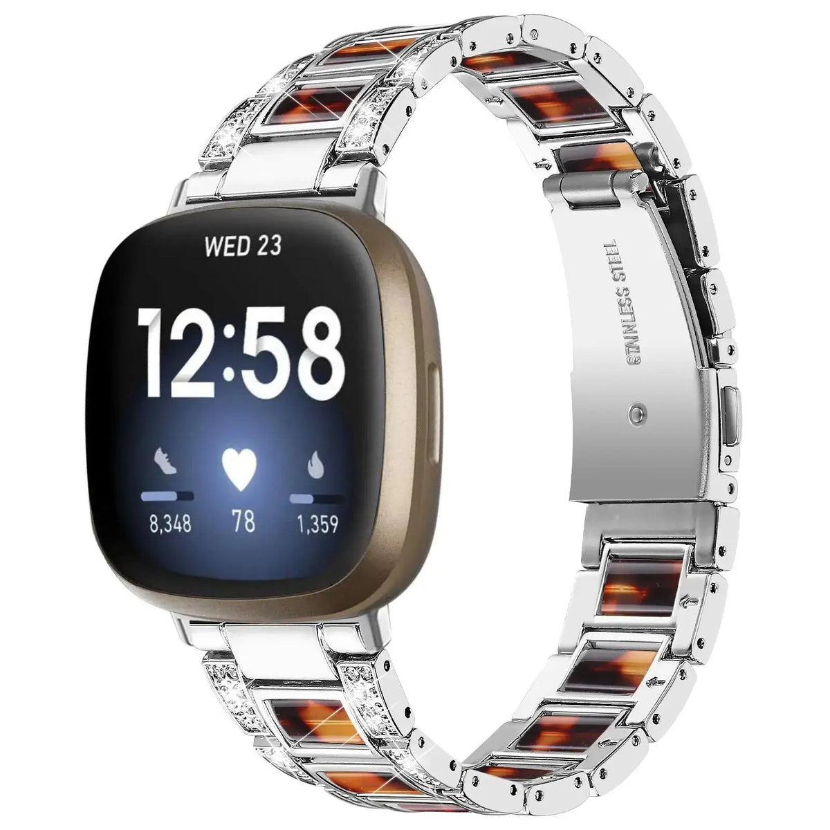 DiamondFlex Stainless Steel Band for Fitbit Versa 3/4 and Sense 1/2 - Avontic
