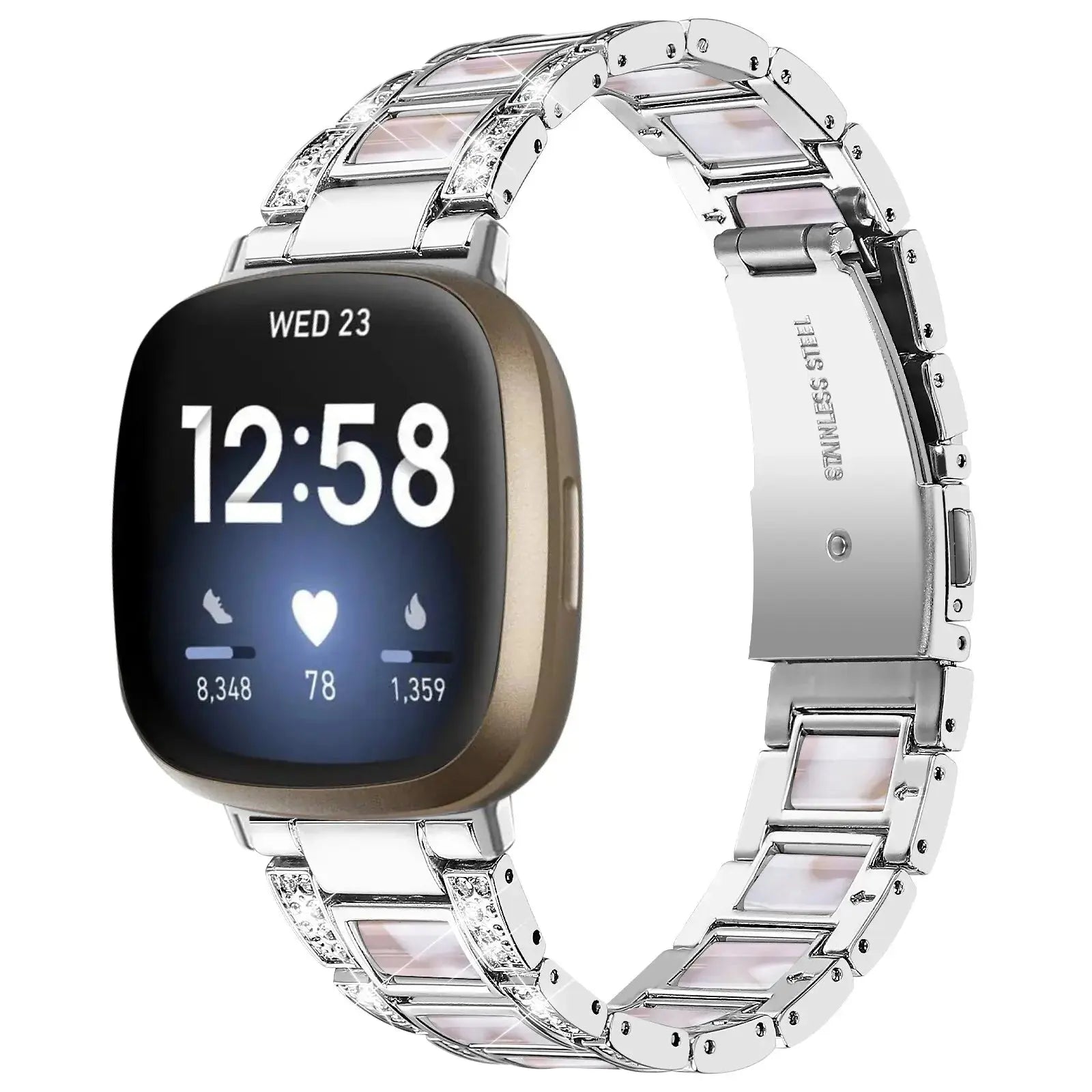 DiamondFlex Stainless Steel Band for Fitbit Versa 3/4 and Sense 1/2 - Avontic