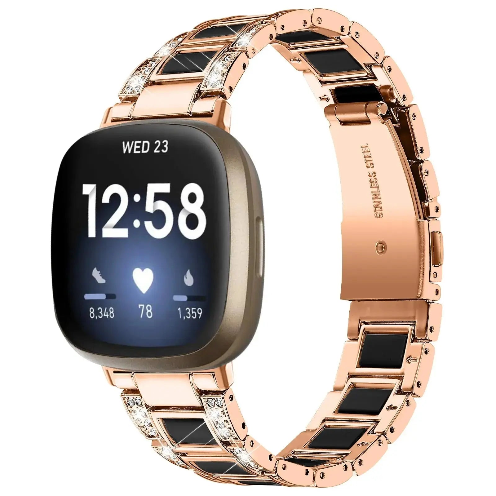 DiamondFlex Stainless Steel Band for Fitbit Versa 3/4 and Sense 1/2 - Avontic