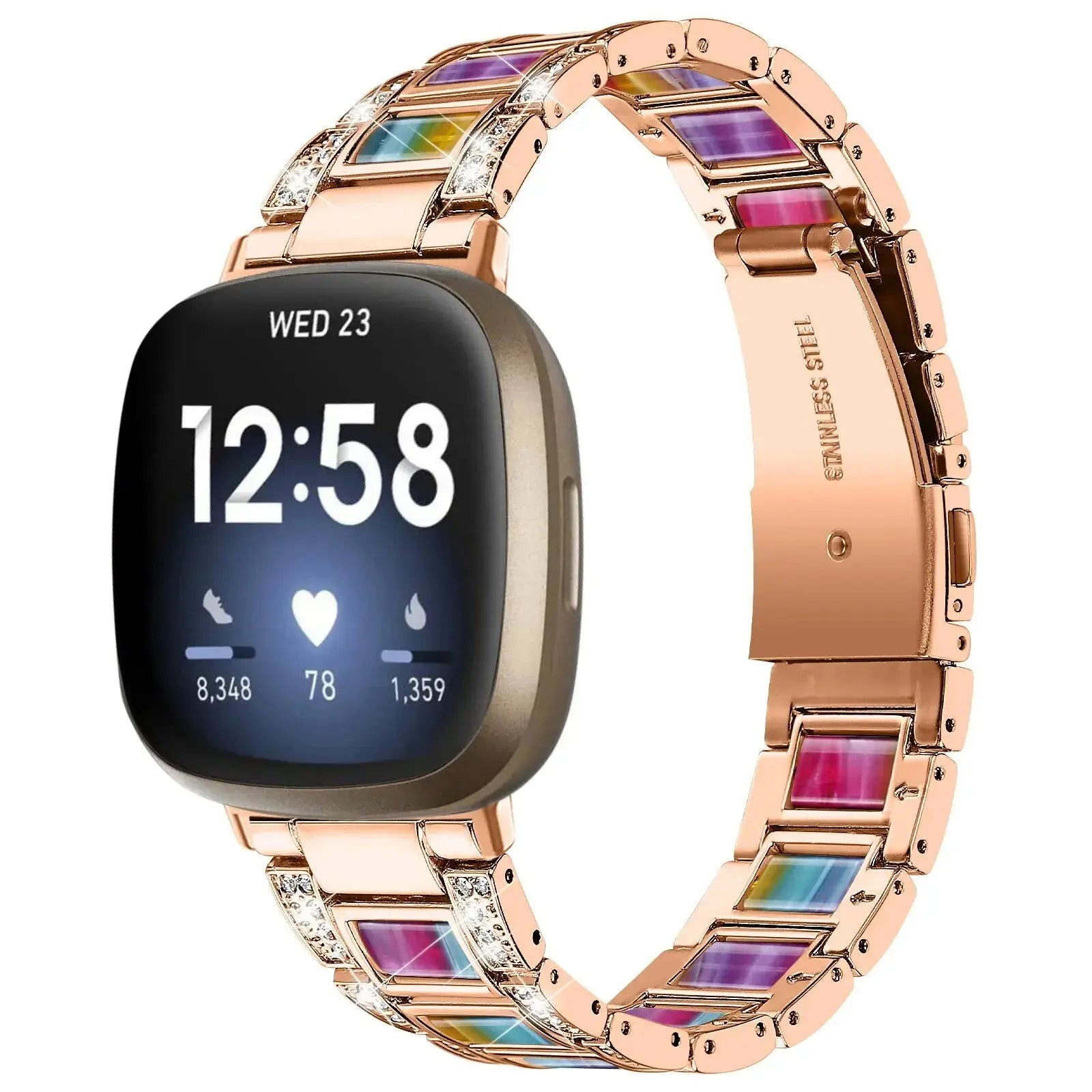 DiamondFlex Stainless Steel Band for Fitbit Versa 3/4 and Sense 1/2 - Avontic