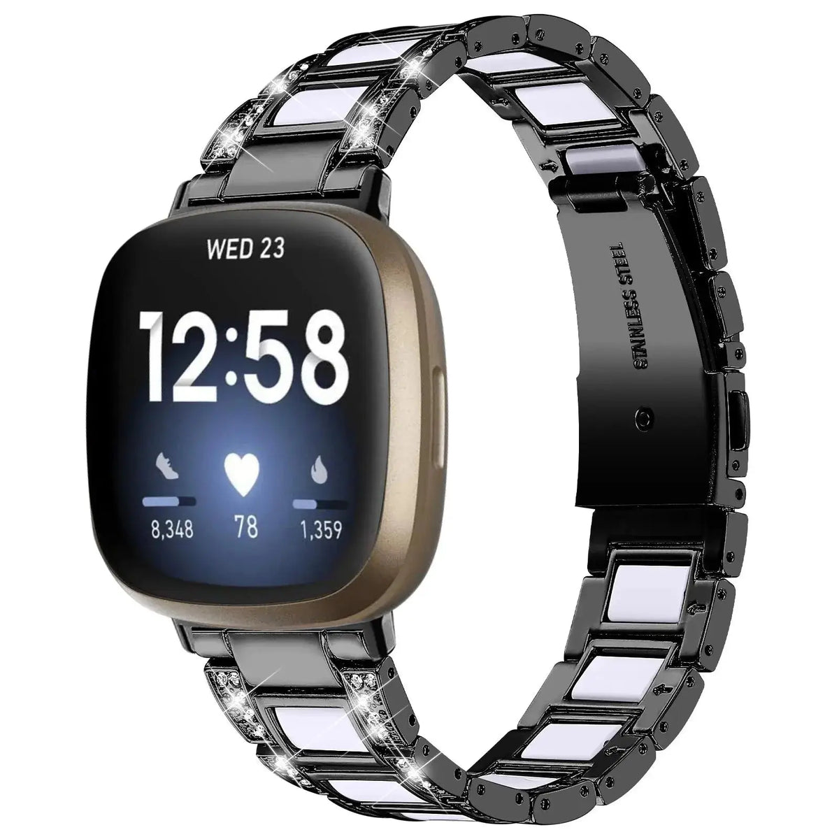 DiamondFlex Stainless Steel Band for Fitbit Versa 3/4 and Sense 1/2 - Avontic