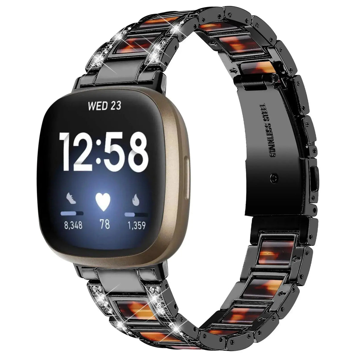 DiamondFlex Stainless Steel Band for Fitbit Versa 3/4 and Sense 1/2 - Avontic