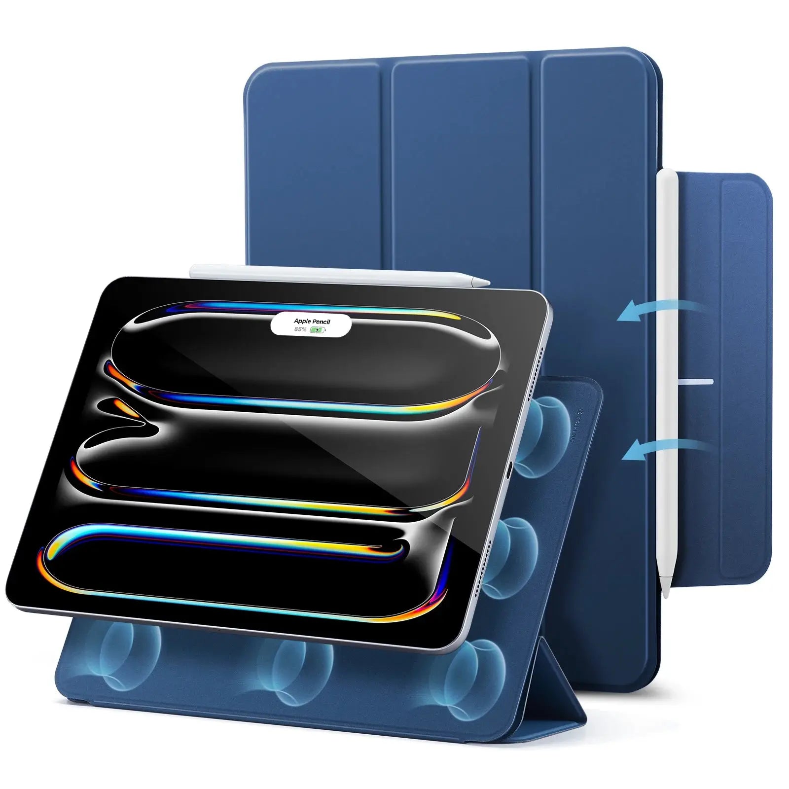TriFold Leather Kickstand Magnetic Case for iPad 2024 Edition — product view 3