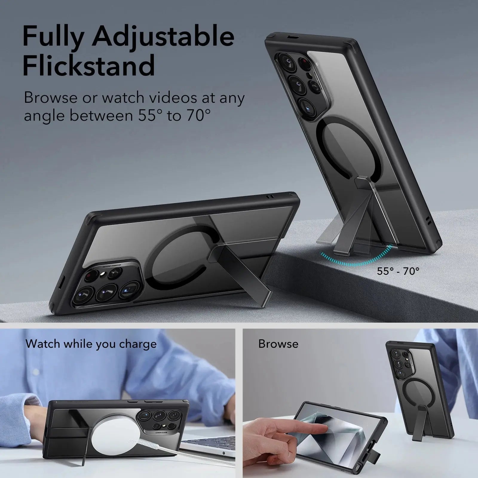 ESR for Samsung S24 Ultra MagSafe Case with Kickstand for Galaxy S24 Ultra 2024 Military-Grade Drop HaloLock Protection Case Avontic