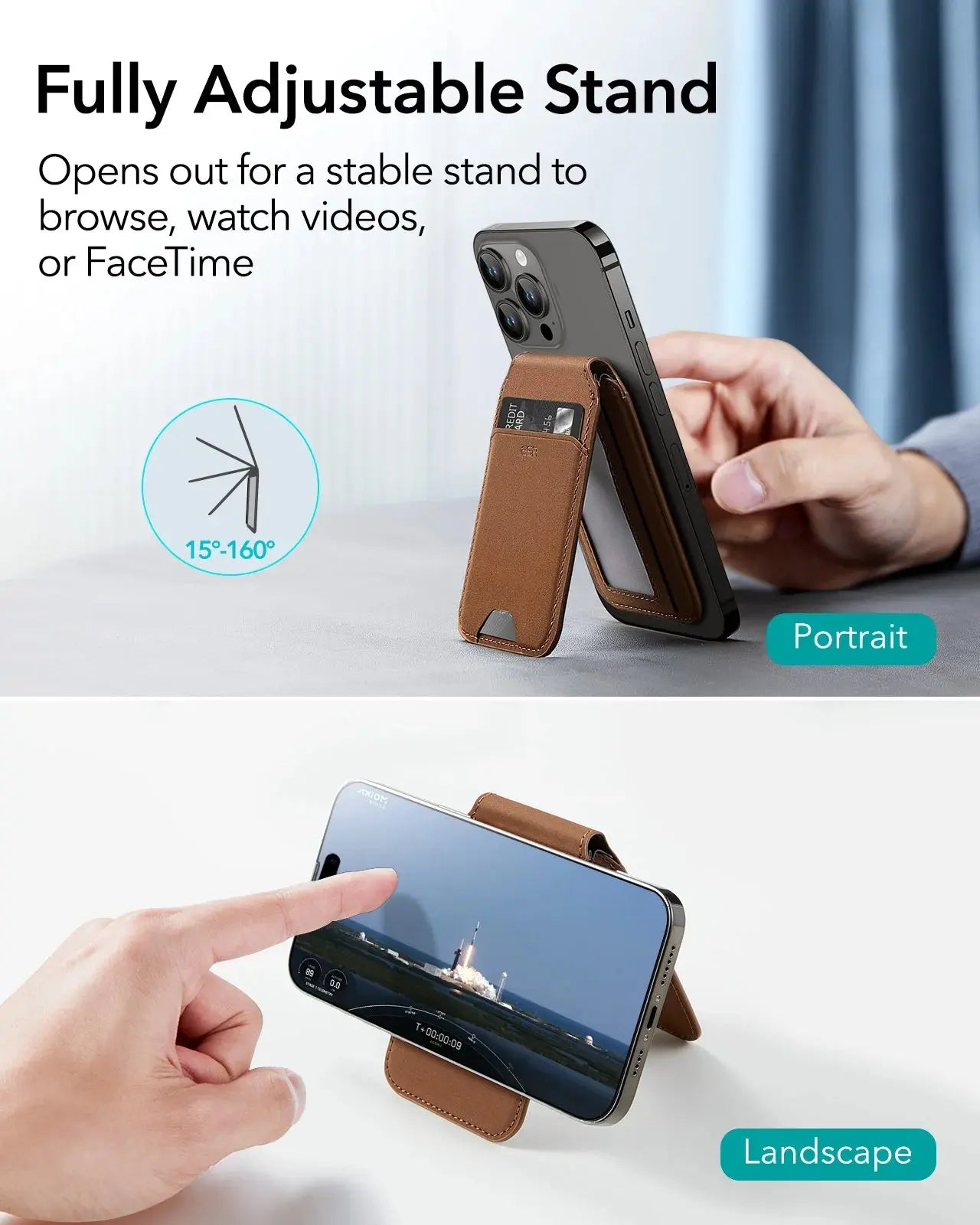 MagnaLeather Wallet Stand Case for iPhone 12 13 14 15 — product view 7