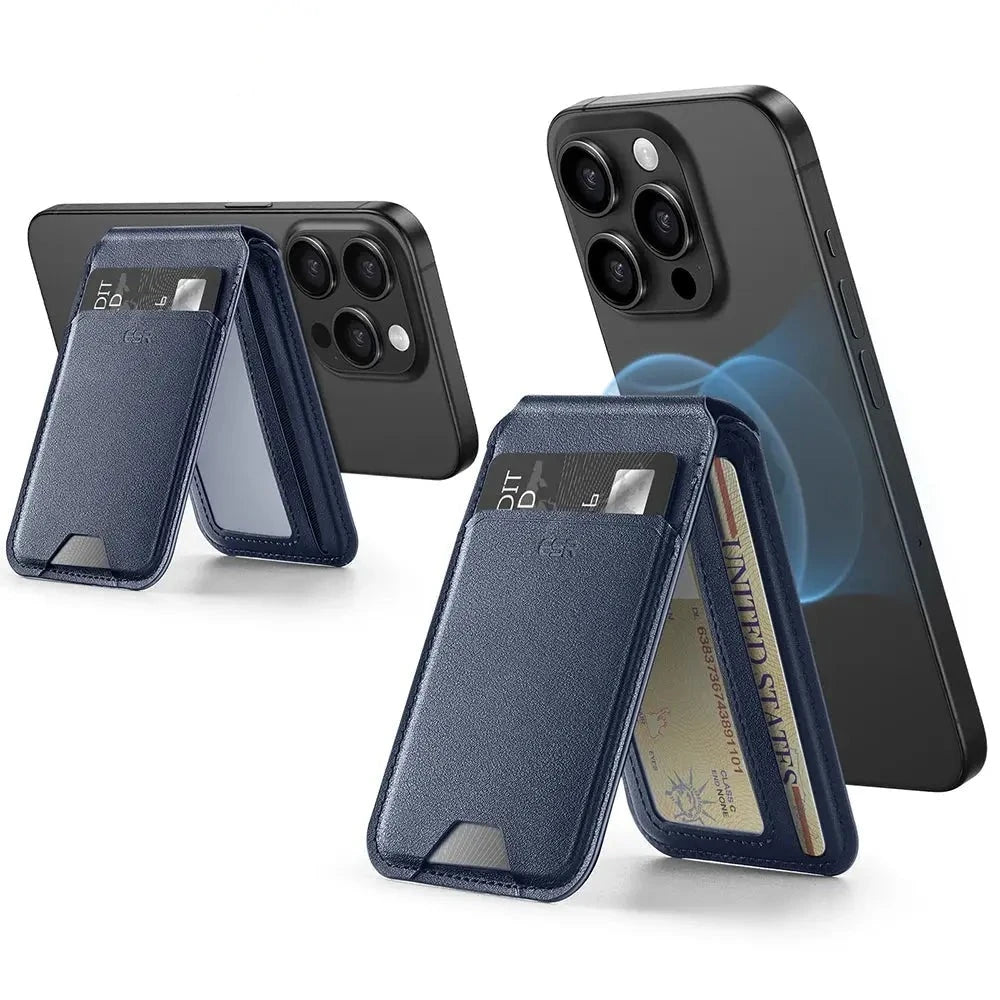 MagnaLeather Wallet Stand Case for iPhone 12 13 14 15 - Pinnacle Luxuries