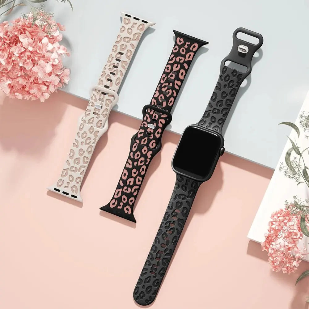 Engraved Strap For Apple Watch Band 45mm 44mm 42mm 41mm 40mm 49mm 44 mm Silicone Correa Bracelet Series 8 9 7 SE 6 5 4 3 Ultra 2 Avontic