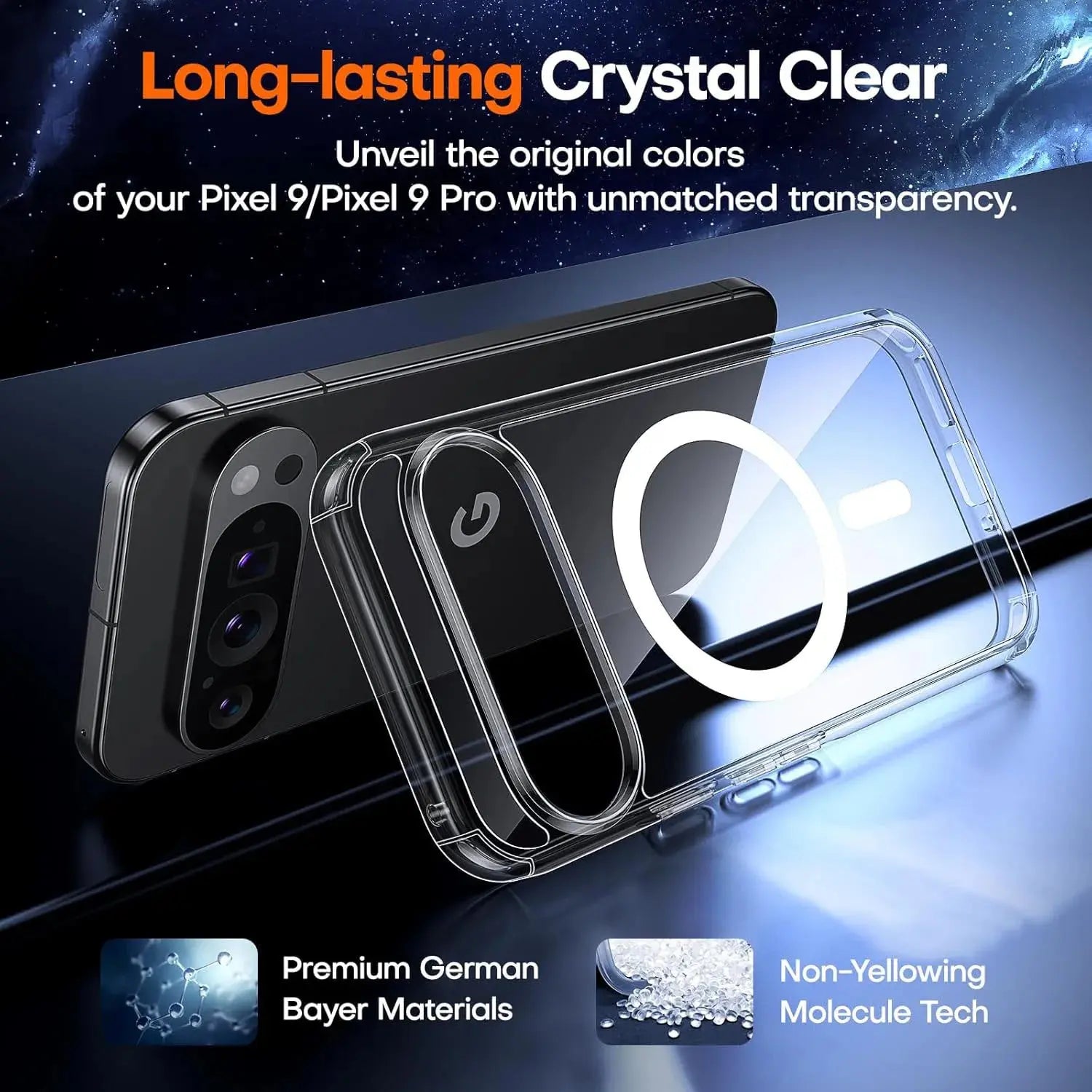 For Magsafe Magnetic Wireless Charging Case For Google Pixel 9 Pro XL Pixel9 Pro XL Clear Shockproof Back Cover Coque Avontic