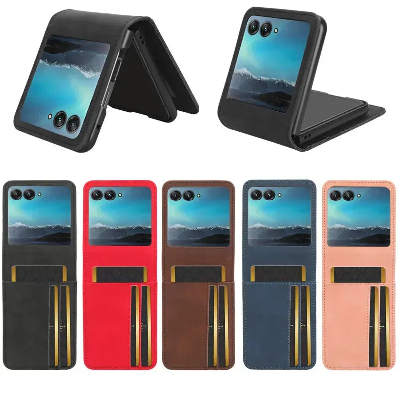 For Motorola Razr 40 Ultra Case Premium Leather Wallet Leather Flip Multi-card slot Cover For Moto Razr+ Plus 2023 Phone Case Avontic
