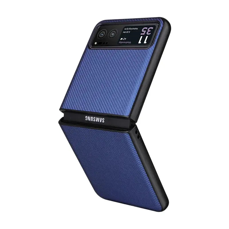 For Motorola Razr 40s Case Luxury Carbon Fiber Slim PU Leather PC Book Cover For Moto Razr 40 Razr40 Razr Lite 2023 Phone Case Avontic
