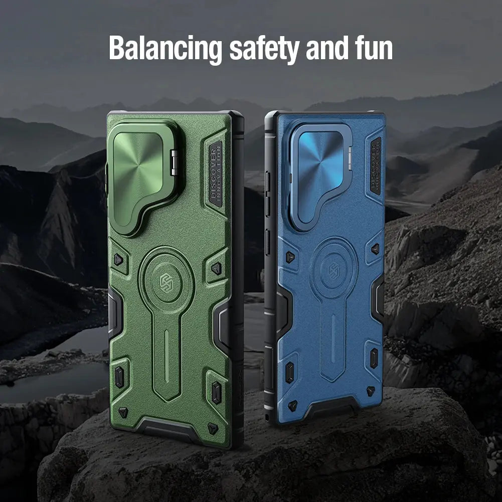 ArmorShield Pro 360° Kickstand Lens Flip Cover for Samsung Galaxy S24 Ultra