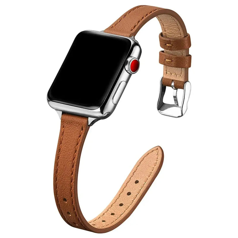 LuxeSlim Genuine Leather Watch Band for Apple Watch Series 12 (42/46mm) & Ultra 4 (49mm)