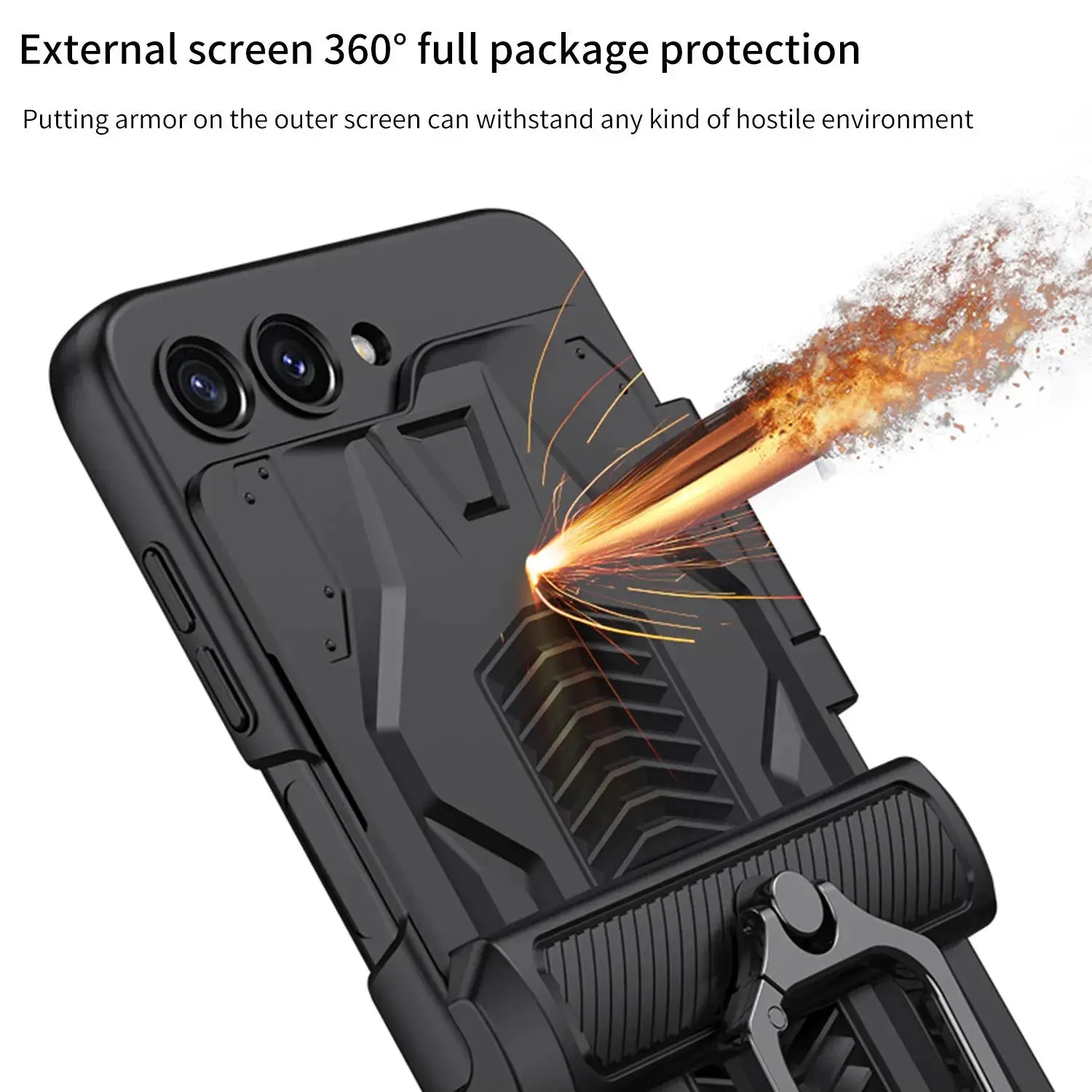 GalaxyGuard Pro: Magnetic Hinge All-Package Case for Samsung Galaxy Z Flip 5 5G Avontic