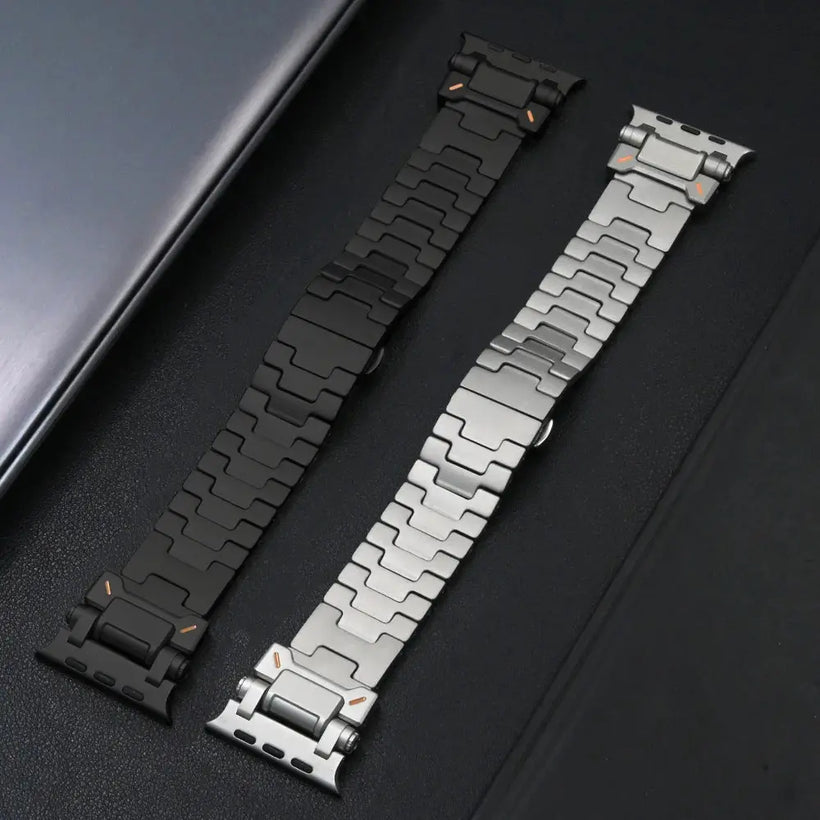 TitanEdgeGrand Luxe Titanium Band for Apple Watch Ultra 3/Ultra 2/Ultra 49mm, Series 11/10/9/8/7/SE 46mm 45mm 44mm – Premium H-Link Bracelet with Double-Locking Clasp