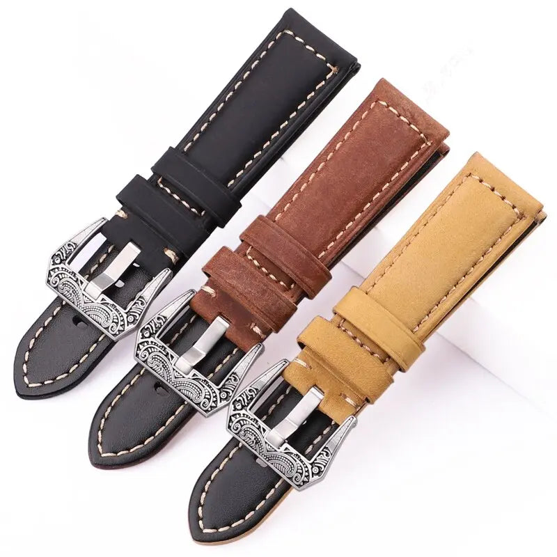 Avontic Handmade Genuine Italian Leather Watch Band 22mm 24mm Avontic