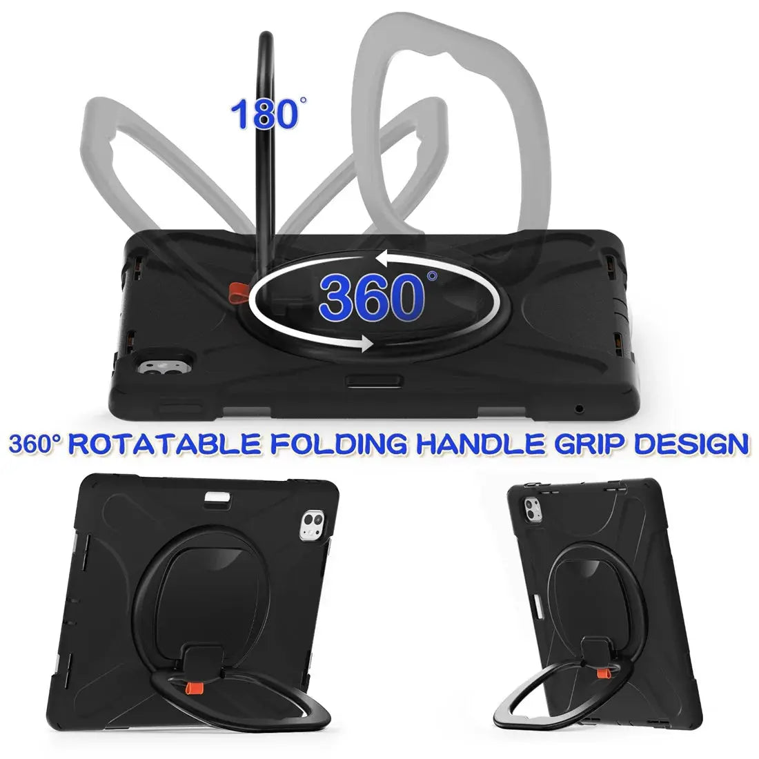 Heavy Duty Rugged Protective Case 360° Rotating Kickstand & Handle Grip,Shoulder Strap For iPad Pro 13 Inch Case M4 2024 7th Gen Pinnacle Luxuries