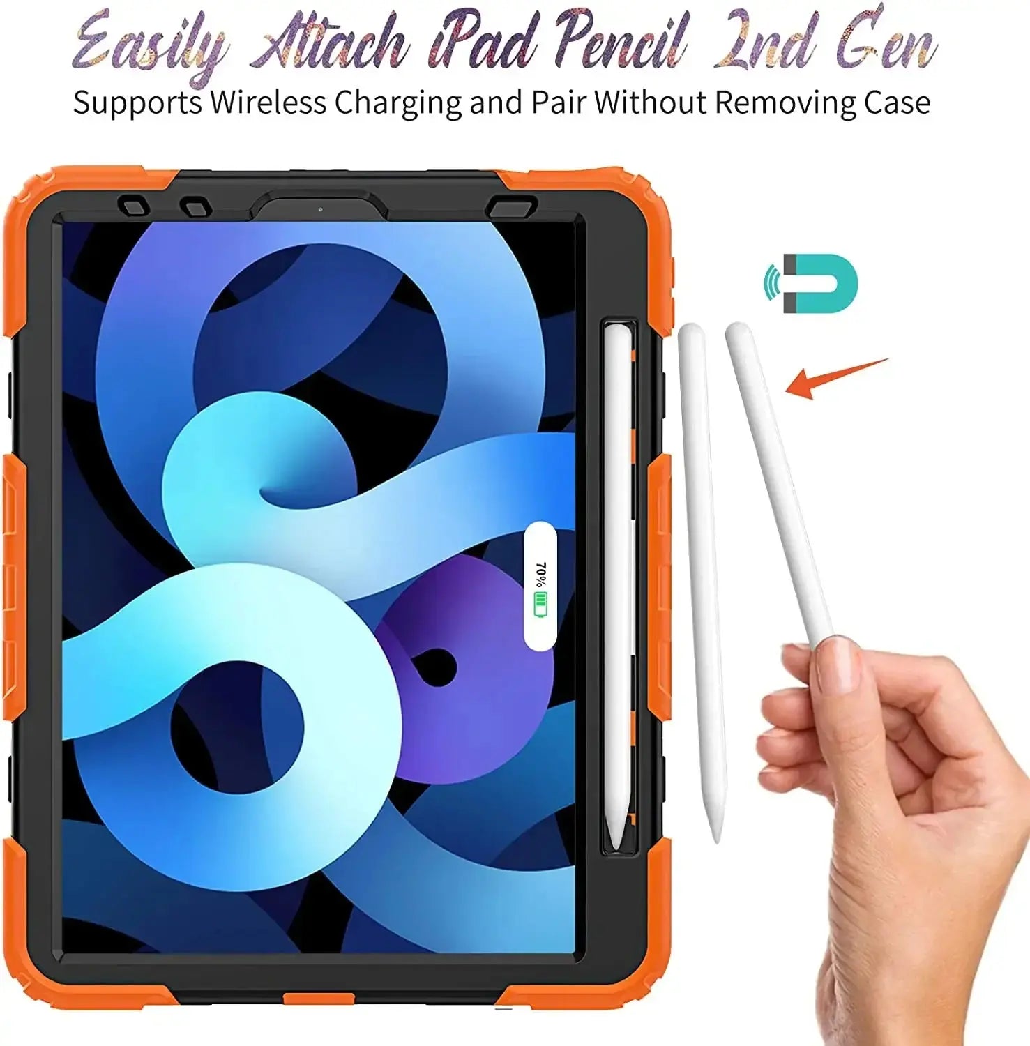Kickstand Shockproof Case For iPad Air 4 Air 5 10.9 2022 10th Generation Pencil Holder Cover+PET Screen Protector+Shoulder Strap Avontic