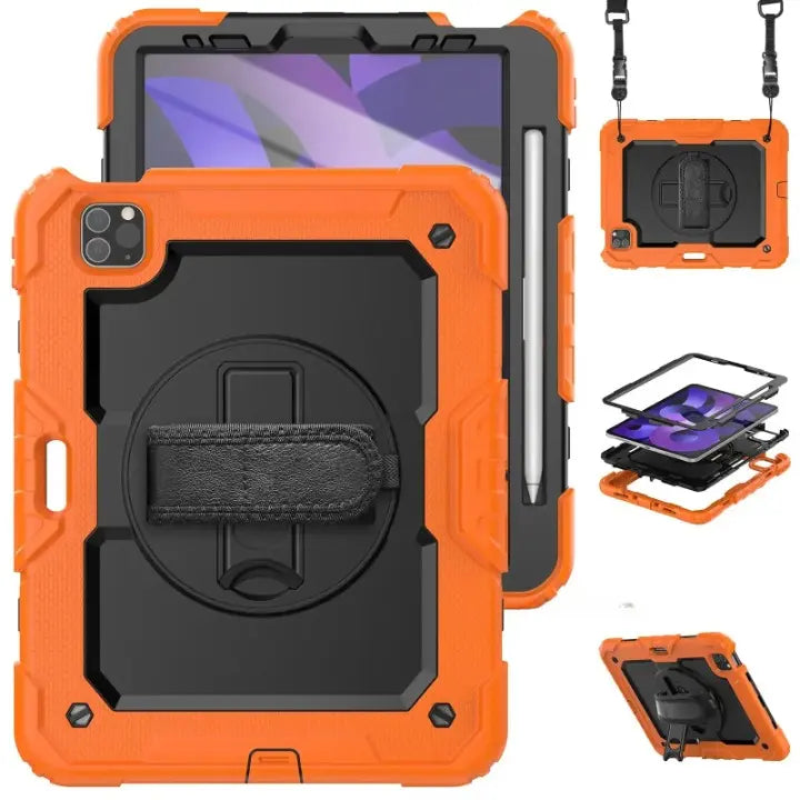 Kickstand Shockproof Case For iPad Pro 11 12.9 M2 2022 2021 2020 Cover iPad 12.9 Pro 3 4 5 6+PET Screen Protector+Shoulder Strap Avontic