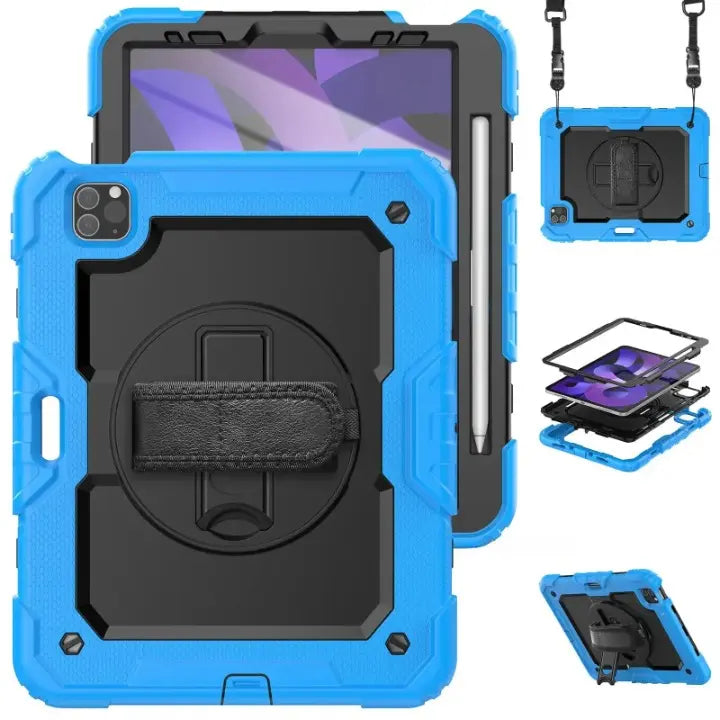 Kickstand Shockproof Case For iPad Pro 11 12.9 M2 2022 2021 2020 Cover iPad 12.9 Pro 3 4 5 6+PET Screen Protector+Shoulder Strap Avontic