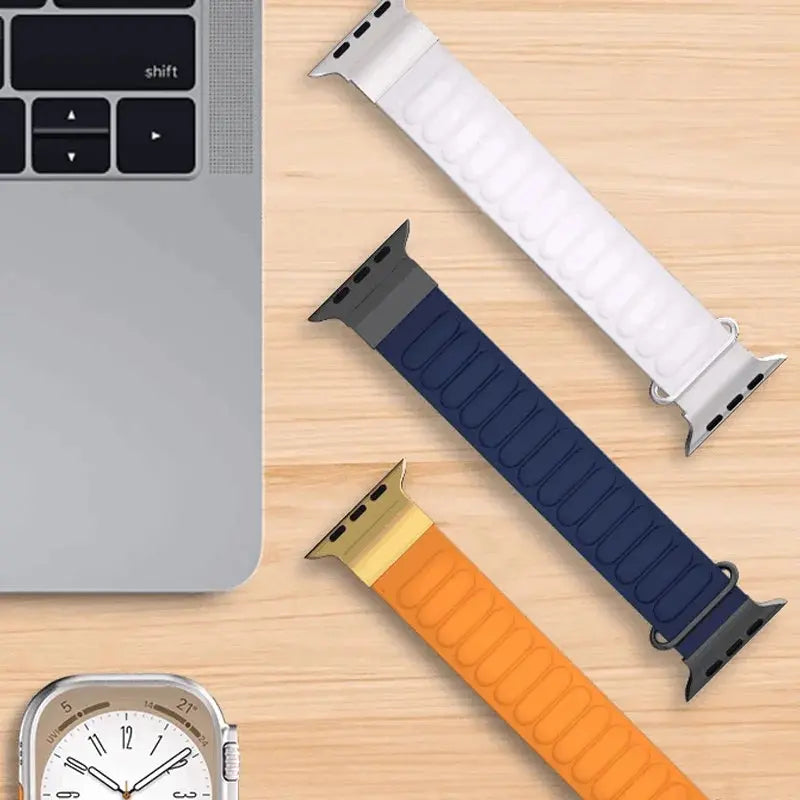 Leather Strap For Apple Watch Band 45mm 41mm Series 9 8 7 44mm 40 38mm 42mm Magnetic Loop Link Bracelet For iWatch Ultra 2 41mm Avontic