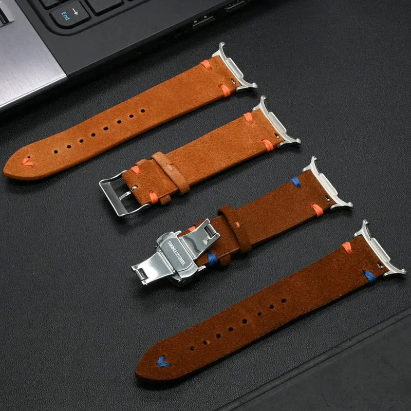 Leather Strap for Samsung Galaxy Watch Ultra 47mm Handmade Soft Leather band for Galaxy 47mm Ultra No Gap Curved End Bracelet Avontic