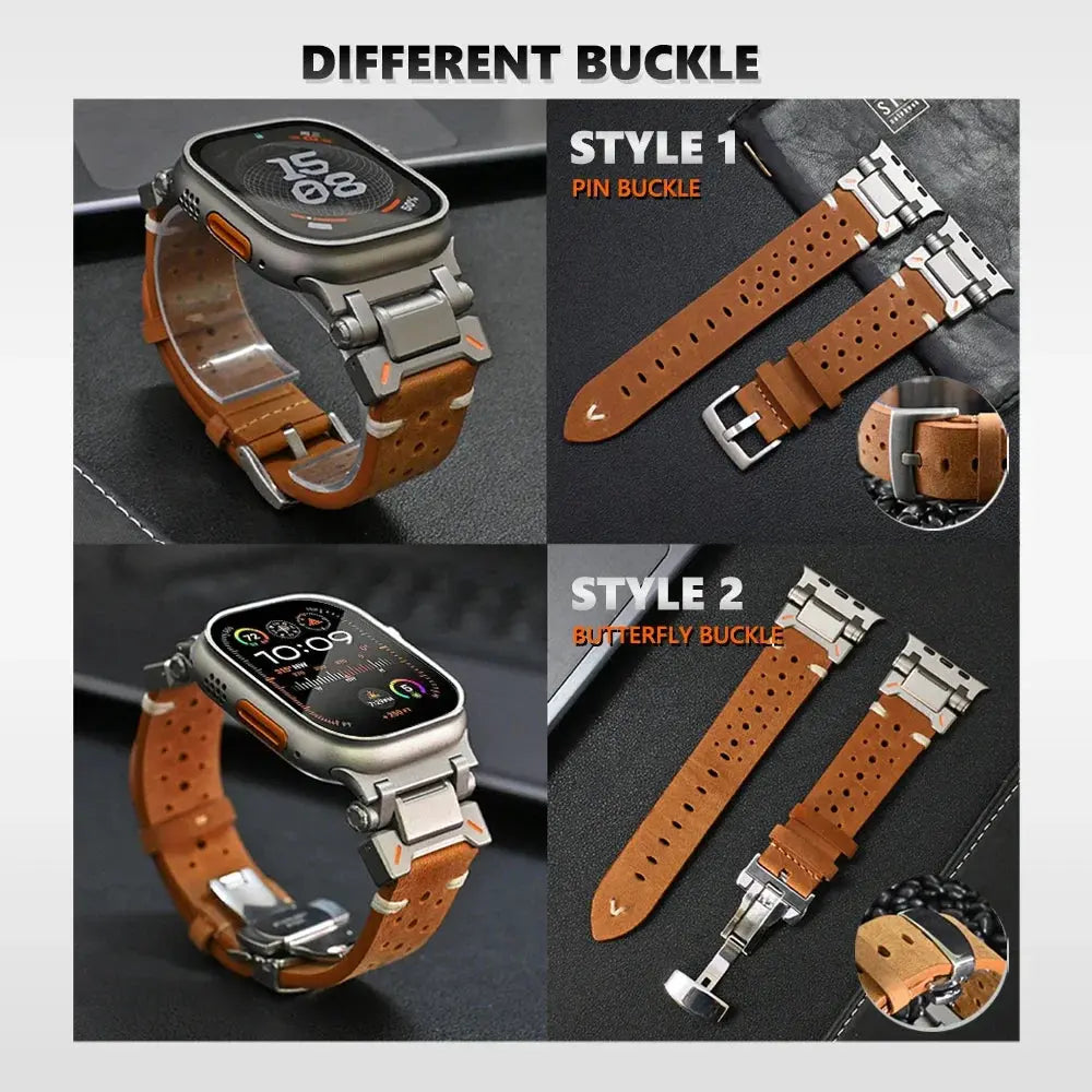 Premium Leather Band for Apple Watch Series 10 & Ultra 2 – Rugged Luxury Strap — product view 17