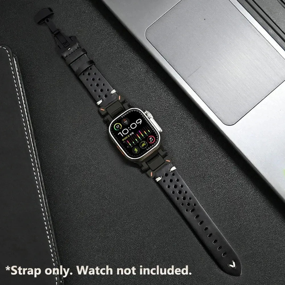 Premium Leather Band for Apple Watch Series 10 & Ultra 2 – Rugged Luxury Strap — product view 4