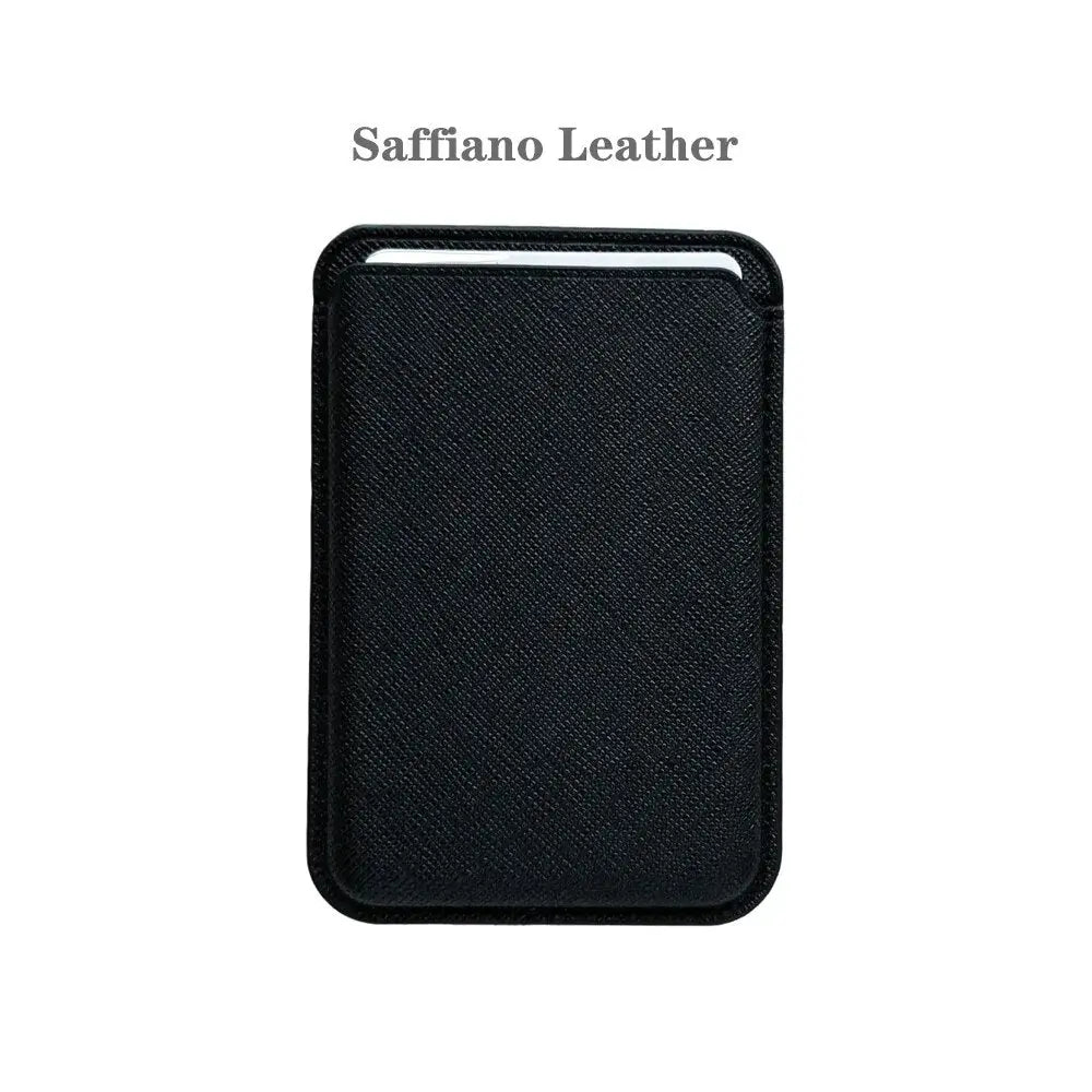 Luxury M Saffiano Leather Card Holder for Iphone 15 14 13 12 Mag Safe Wallet for Phone Accessories Strong Magnetism Suction Type Avontic