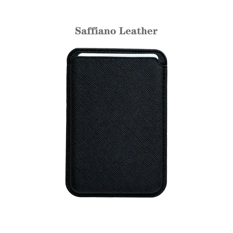 Luxury M Saffiano Leather Card Holder for Iphone 15 14 13 12 Mag Safe Wallet for Phone Accessories Strong Magnetism Suction Type Avontic