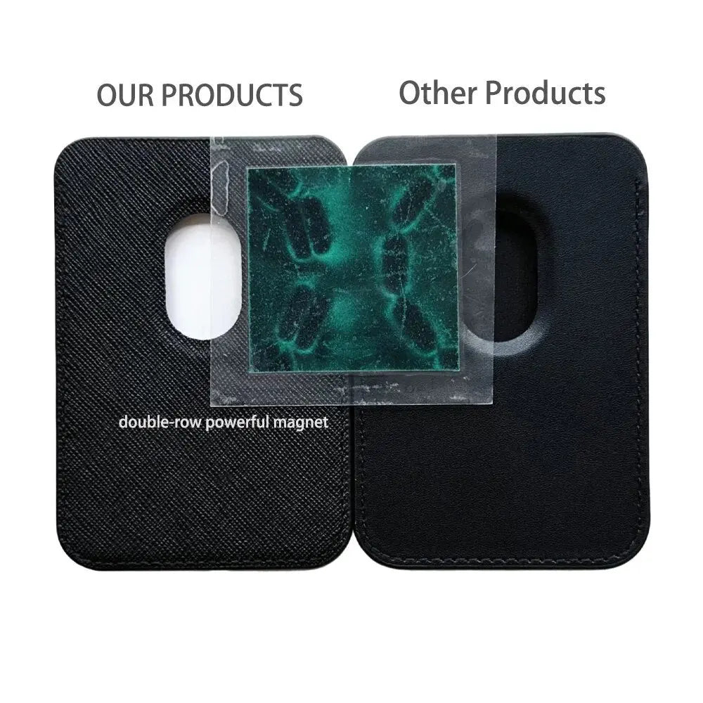Luxury M Saffiano Leather Card Holder for Iphone 15 14 13 12 Mag Safe Wallet for Phone Accessories Strong Magnetism Suction Type Avontic